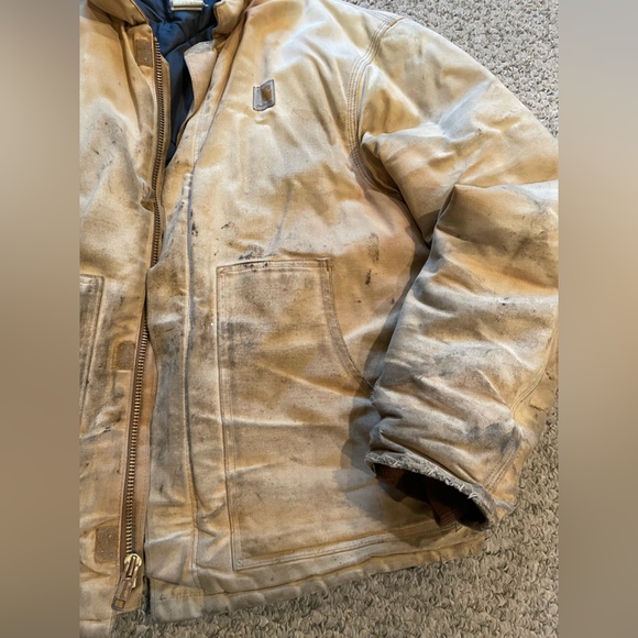 Carhartt Coat Mens LargeT Detroit Arctic Vintage Streetwear Quilted Duck Utility - Picture 2 of 5